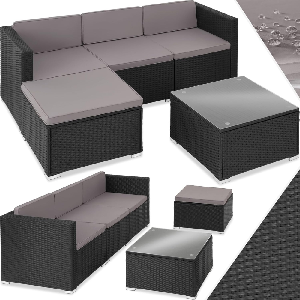 tectake Loungeset Rattan Lounge, (Set, 5-tlg), für 3 bis 4 Personen Bild 1