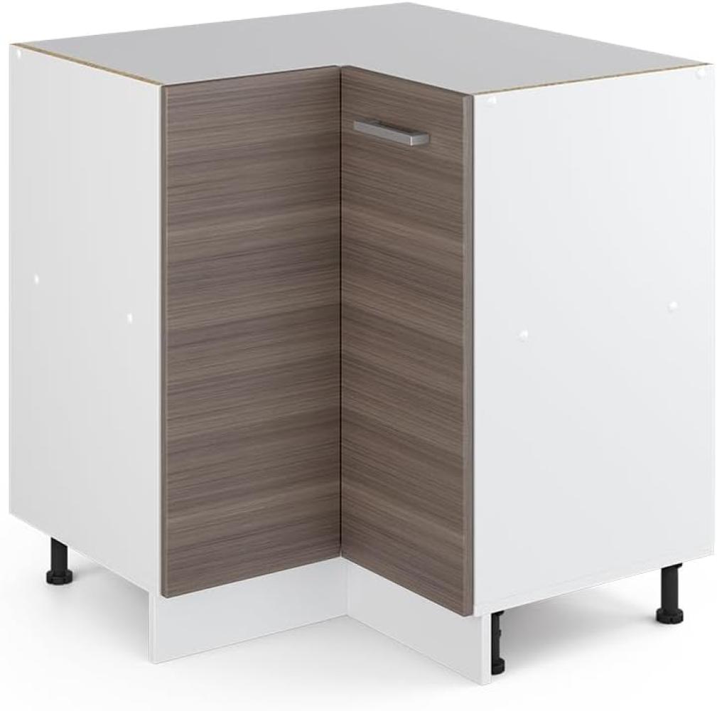 Vicco Küchenschrank R-Line Hängeschrank Unterschrank Küchenzeile Küchenunterschrank Arbeitsplatte, Möbel verfügbar in anthrazit und weiß (edelgrau ohne Arbeitsplatte, Eckunterschrank 87 cm) Bild 1