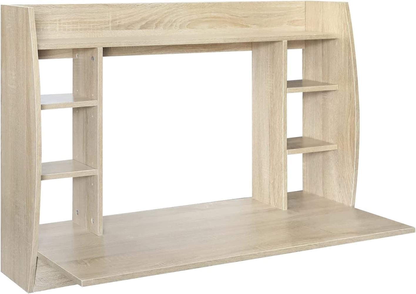 Wandschreibtisch 110x75x48 cm Helles Holz aus MDF ML-Design Bild 1