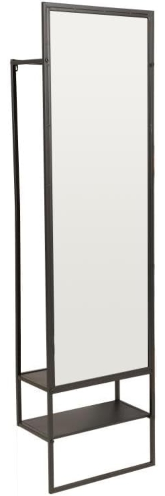 Vente-unique - Garderobe mit Kleiderstange, Spiegel & 1 Ablage - Schwarz - ISALY Bild 1
