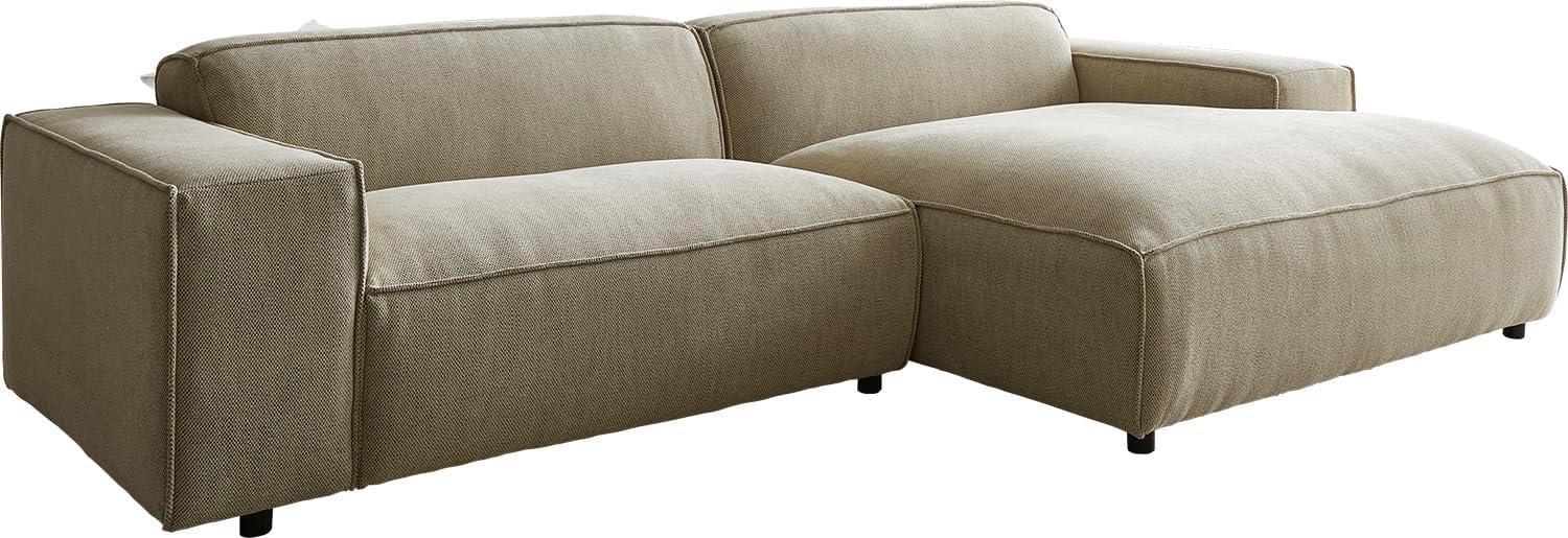 Ecksofa Tenso 280x165 cm Chenille Beige Recamiere rechts Bild 1