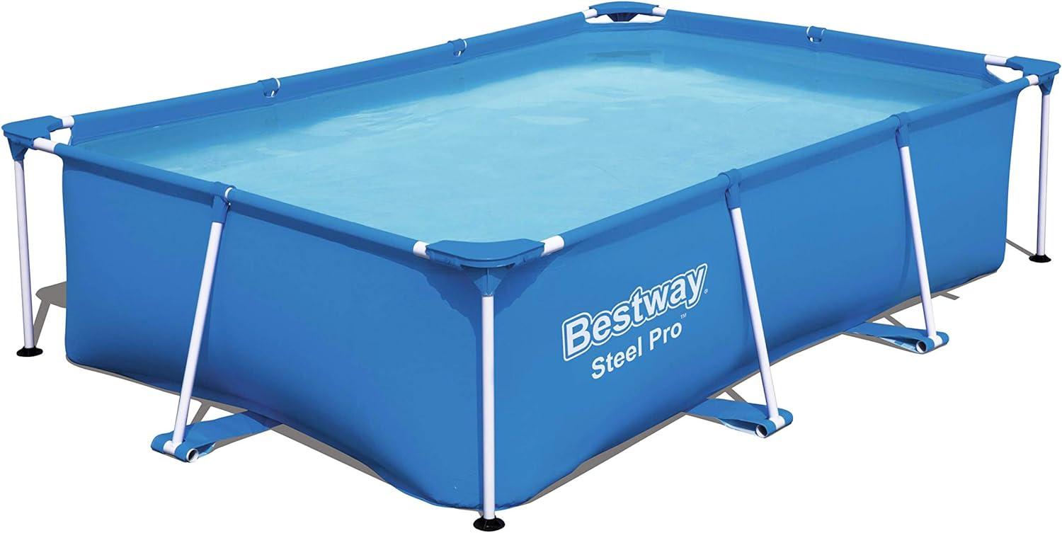 Bestway Steel Pro Frame-Pool, 221cm x 150cm Schwimmbad, blau, Höhe 43cm Bild 1