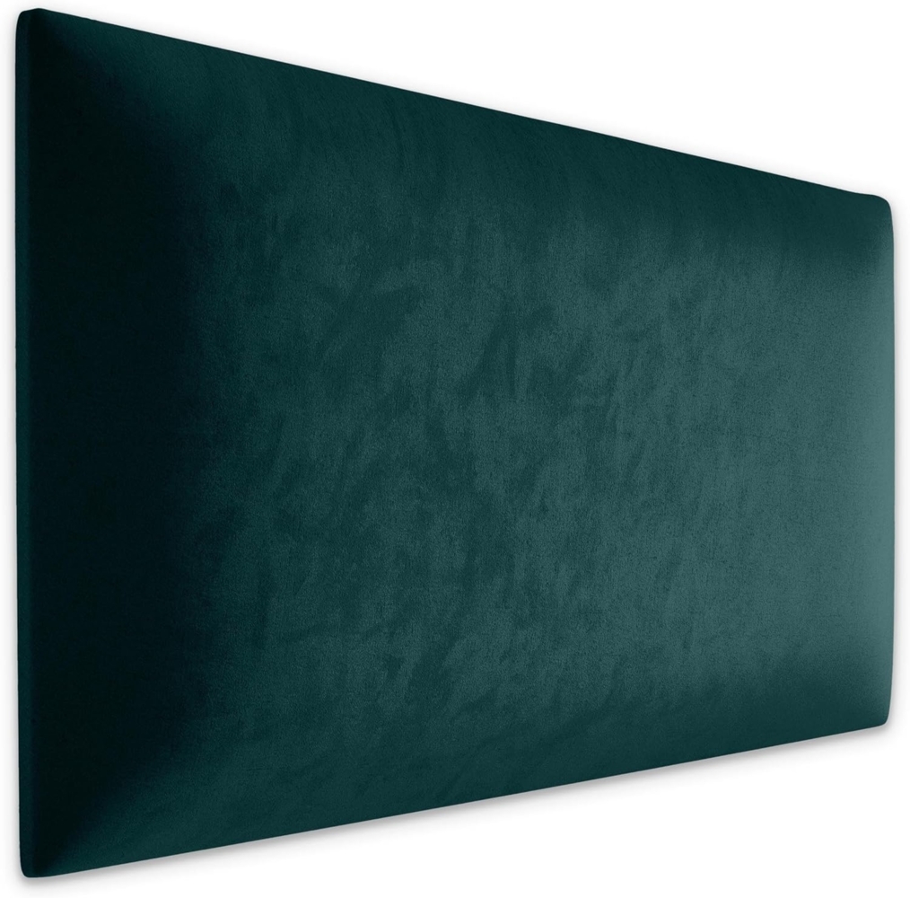 Muralo Samt Wandkissen Stoff Polsterpaneel Schlafzimmer Wohnzimmer Bett Wandpolster Bettkopfteil Lendekissen Modern Luxus Gepolstert Polster Paneel (Türkis, 50x30 cm) Bild 1
