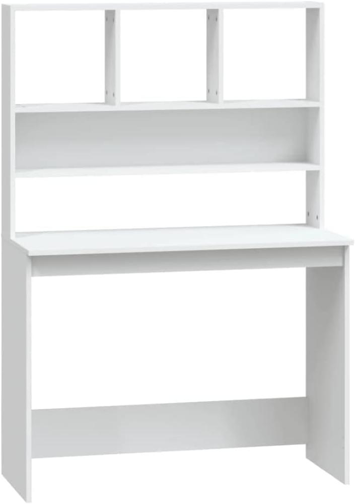 vidaXL Schreibtisch mit Regal Weiß 102x45x148 cm Holzwerkstoff 823000 Bild 1