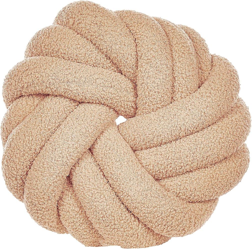 Dekokissen AKOLA Bouclé 31 x 31 cm Kein Muster Sandbeige Bild 1