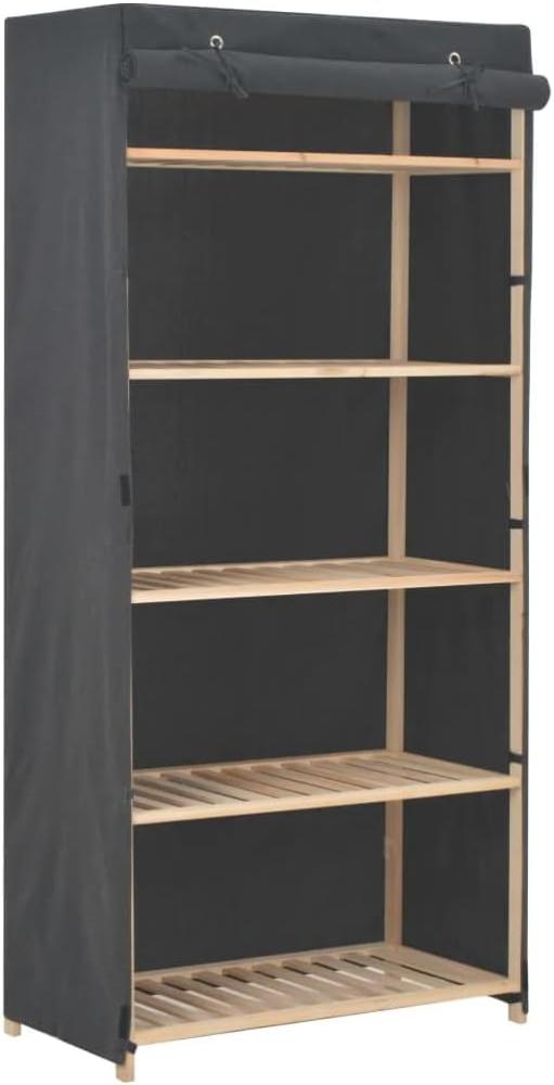 vidaXL Kleiderschrank Grau 79 x 40 x 170 cm Stoff [248191] Bild 1