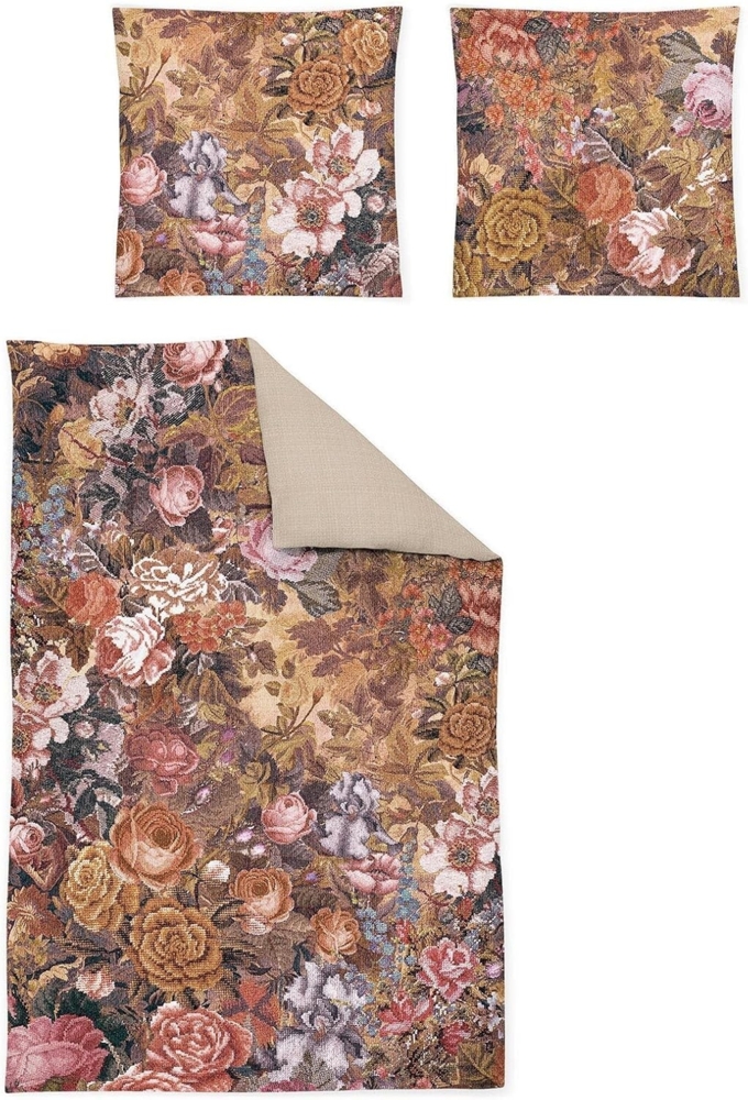 Irisette Zobel Flausch Cotton Bettwäsche 135x200 Rosen Wende kupfer terra 8873-50 Bild 1