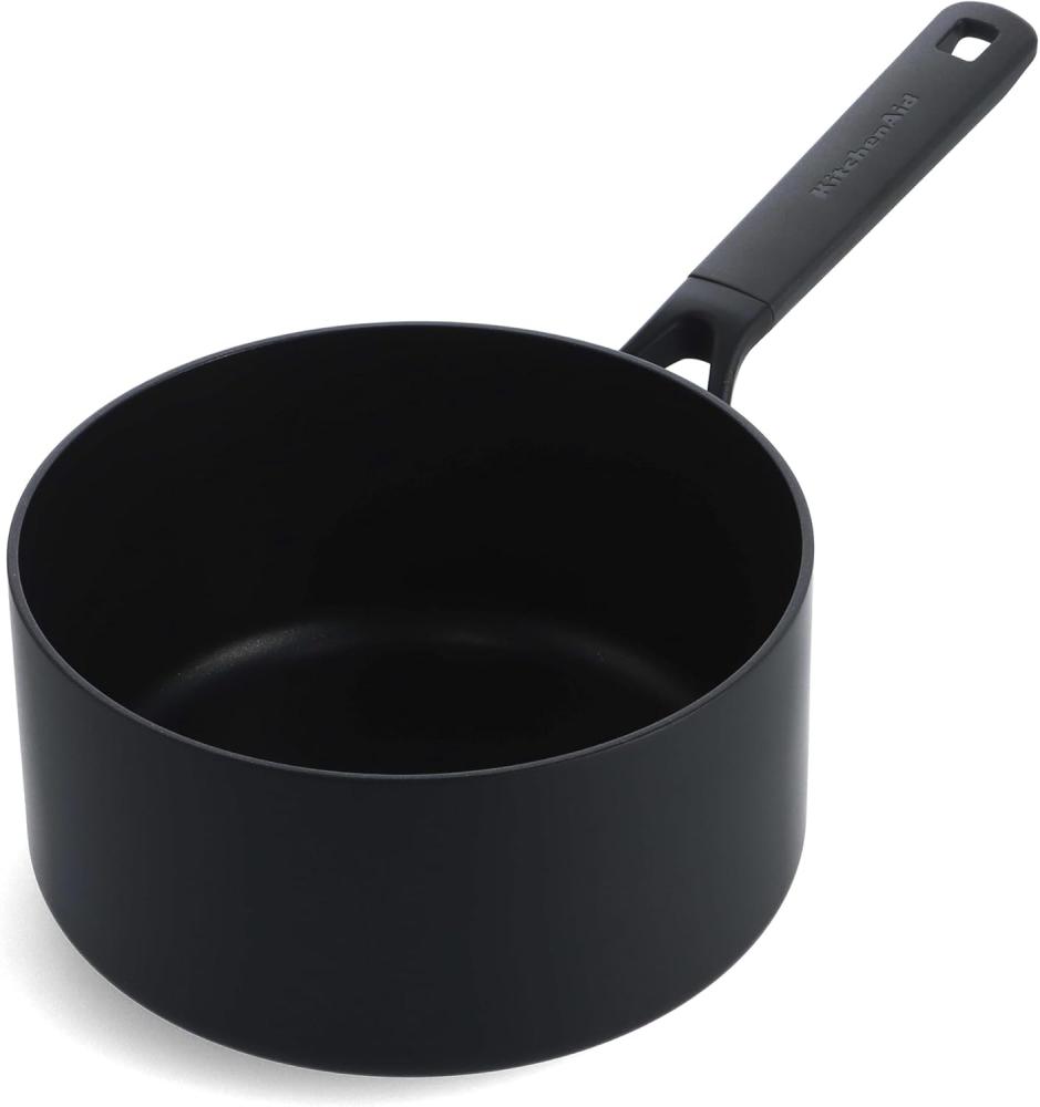 KitchenAid Classic Forged Stielkasserolle (16cm/1,5L), hart anodisiert, PFAS-freie gesunde keramische Antihaftbeschichtung, Induktionsgeeigent, Backofengeeignet, Spülmaschinengeeignet, Schwarz Bild 1