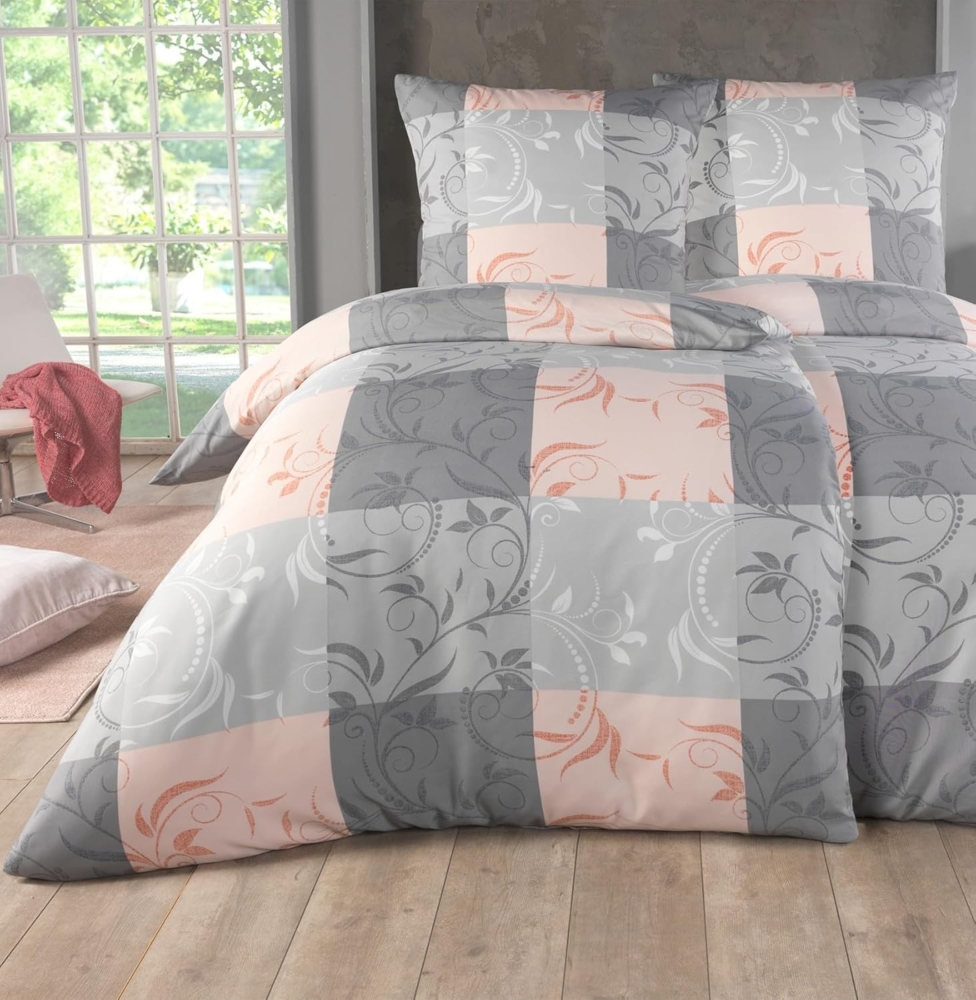 Kuscheli Bettwäsche 2 x 135 x 200 + 2 x 80 x 80 cm atmungsaktiver Bettbezug, moderne Designs, Mikrofaser, 4 teilig, Für Allergiker geeignet, pflegeleicht, angenehm weicher Stoff Bild 1