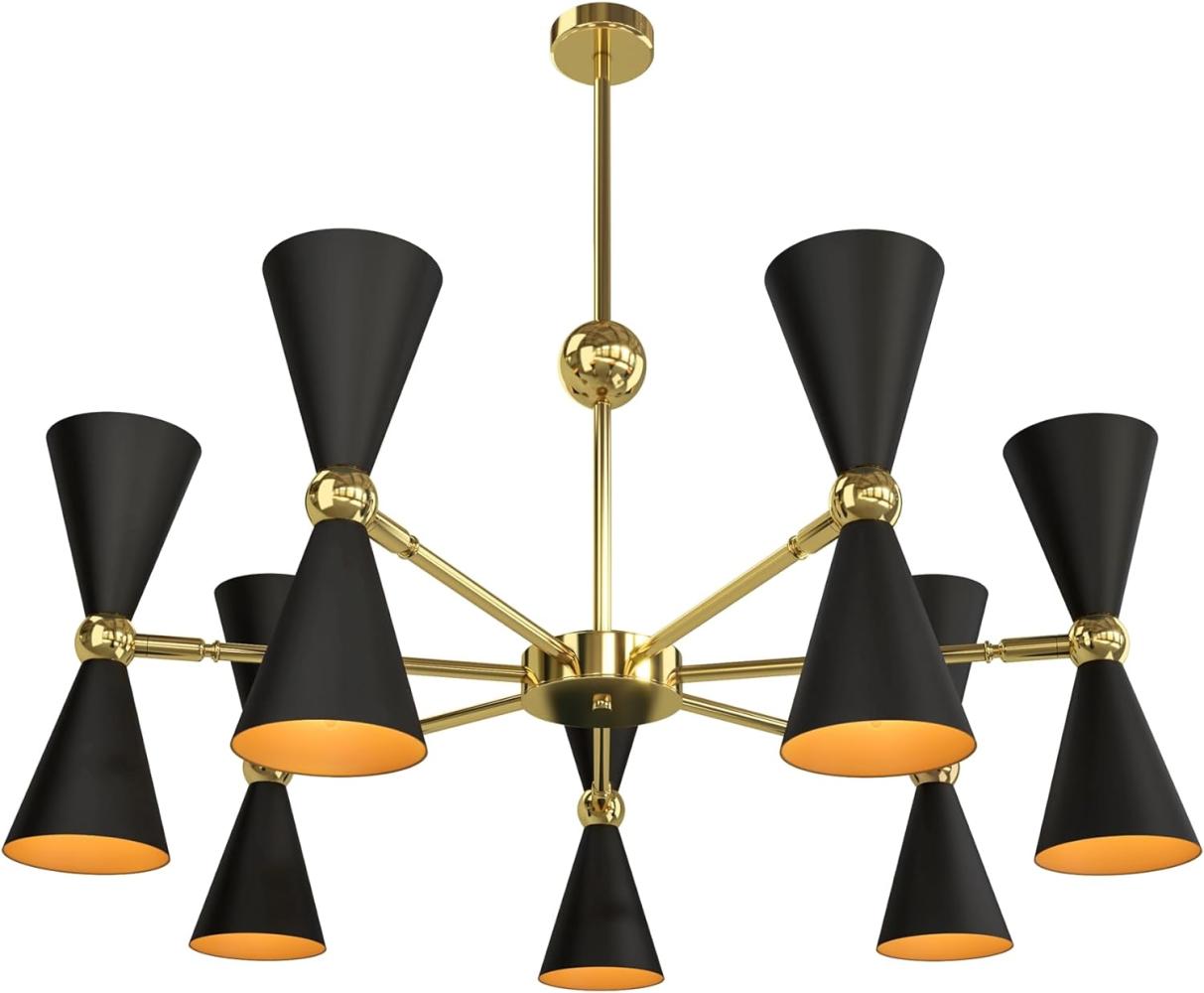 Maytoni Pendelleuchte Vesper 14-flammig schwarz gold Bild 1