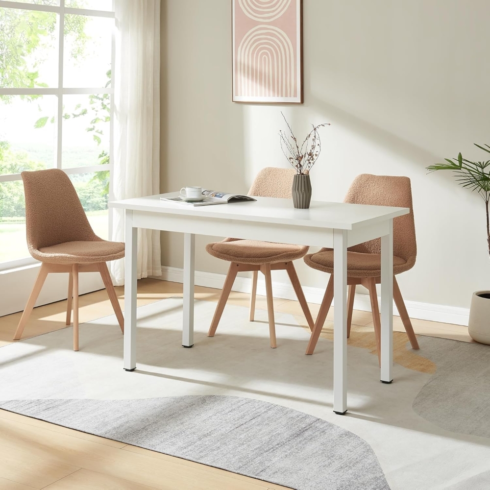 en.casa #Den Haag' Esstisch, MDF/ Stahl weiß, 75 x 120 x 60 cm Bild 1
