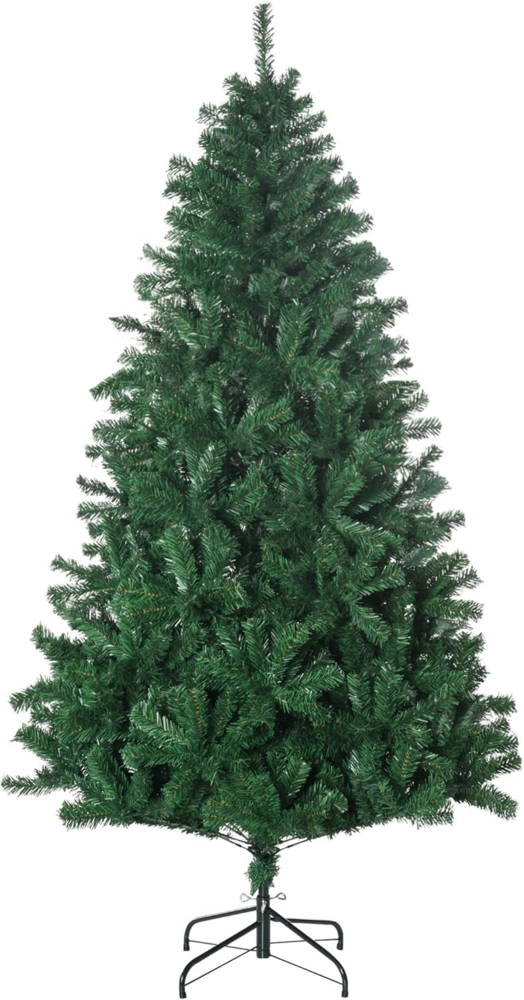 HOMCOM Künstlicher Weihnachtsbaum Christbaum 1000 Zweige Metallfuß PVC, Kunsttanne, 115x180 cm (BxH), grün Bild 1