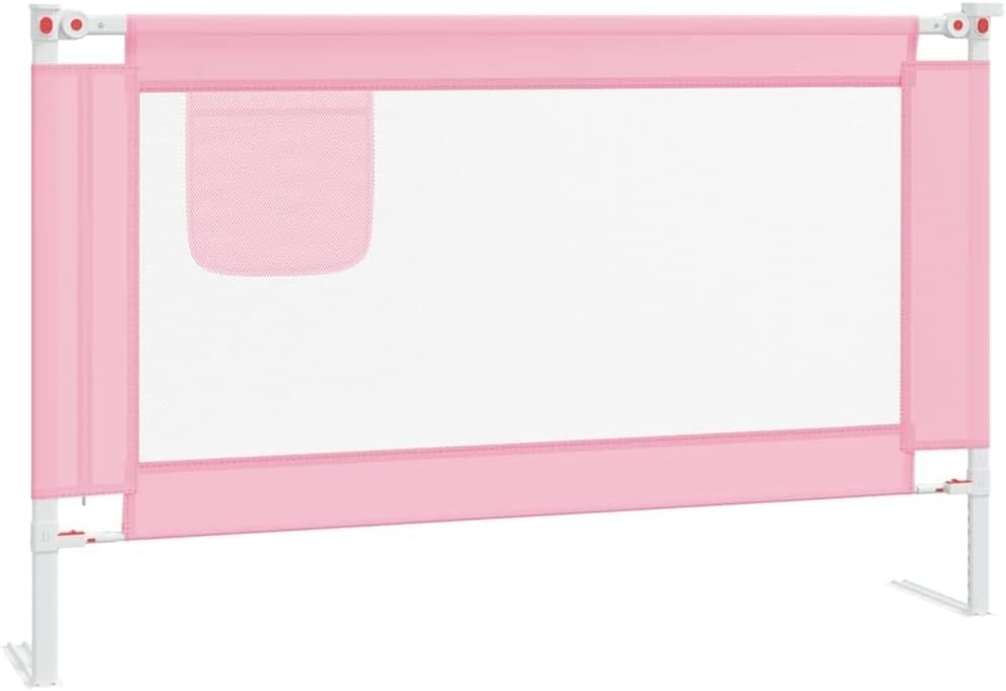 vidaXL Kleinkind Bettschutzgitter Bettgitter Kinderbettgitter Babybettgitter Gitter Kinderbett Babybett Rausfallschutz Rosa 120x25 cm Stoff Bild 1