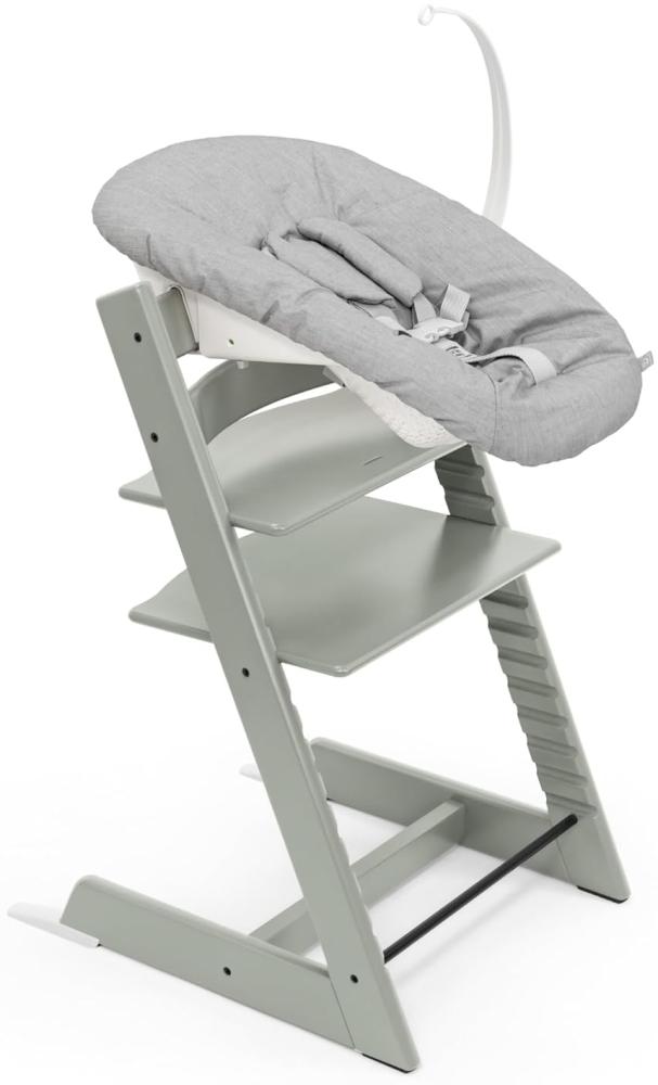 Tripp Trapp Stuhl von Stokke (Glacier Green) mit Newborn Set (Grey) - Für Neugeborene bis zu 9 kg - Gemütlich, sicher & einfach zu verwenden Bild 1