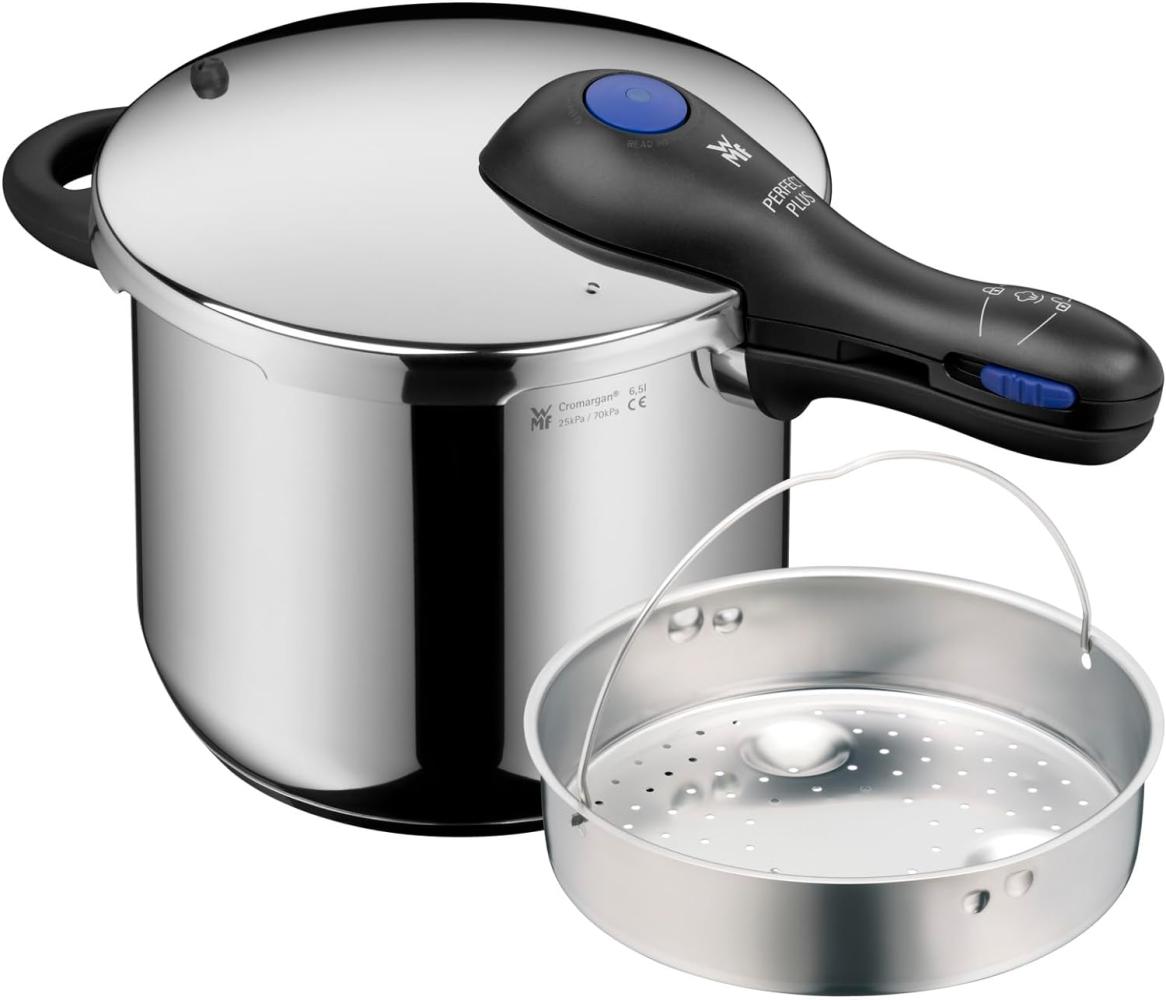 WMF Perfect Plus One Pot Schnellkochtopf mit Dampfgareinsatz, 6,5 Liter 1512001128 Bild 1