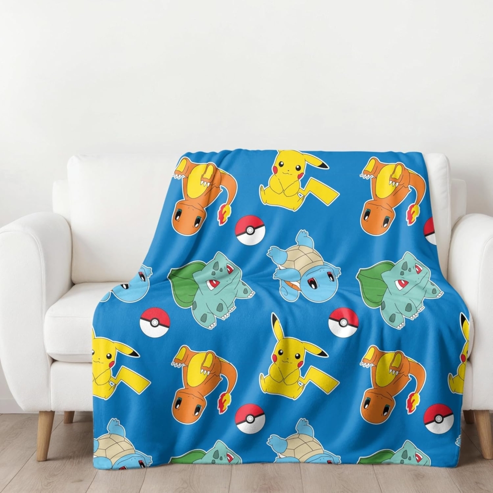 Wohndecke Pokemon Dream Team, Geschenkidee für Jungen und Mädchen, MTOnlinehandel, Kuscheldecke, Pikachu & Friends Bild 1