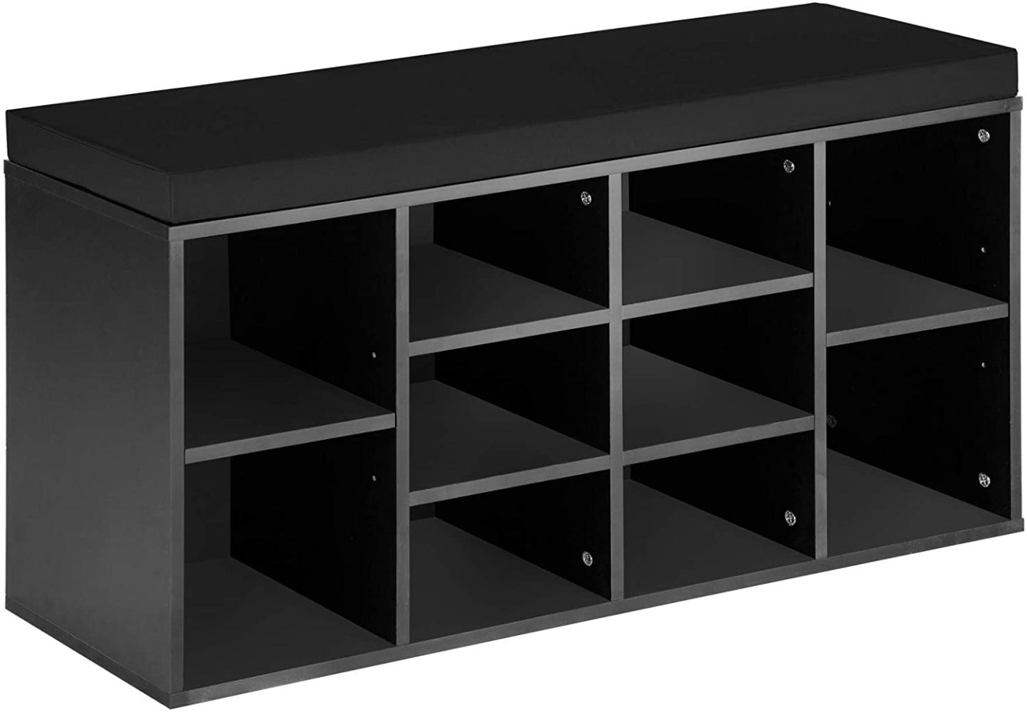 tectake Schuhschrank Max (Set mit Schrank+Kissen, 1-St, inkl. Sitzkissen) für 10 Paar Schuhe Bild 1