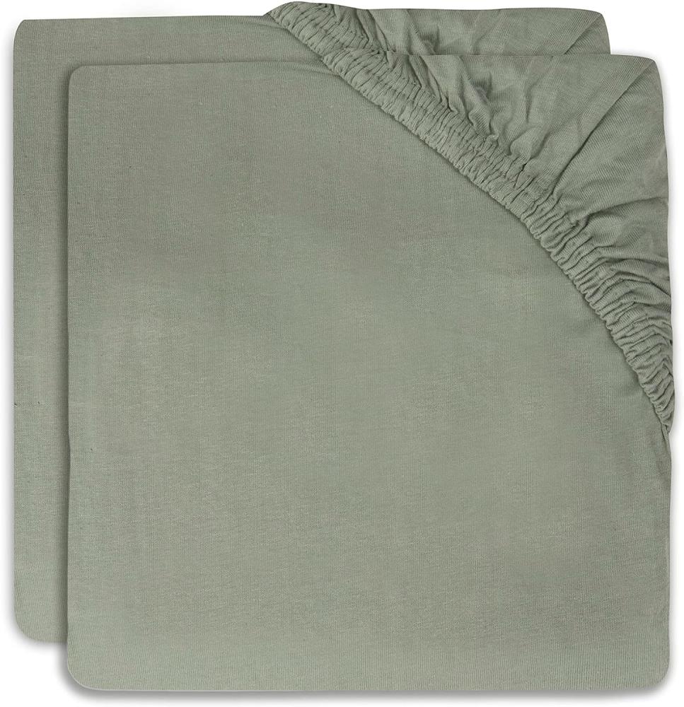 Jollein Spannbettlaken Spannbetttuch Jersey 40x90 cm Ash green 2er Pack Bild 1