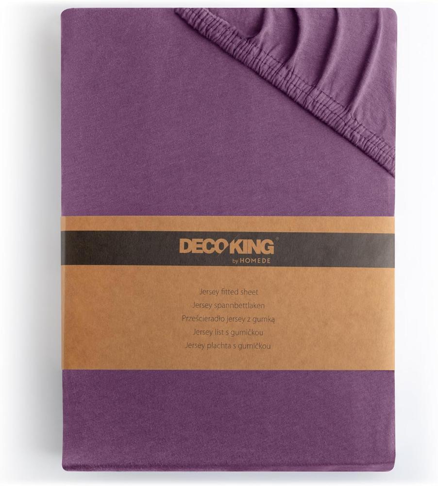 DecoKing Spannbettlaken 180x200 200x200 cm Pflaume Violett Spannbetttücher Jersey 100% Baumwolle Boxspringbett Amber 180 x 200 200 x 200 Bild 1