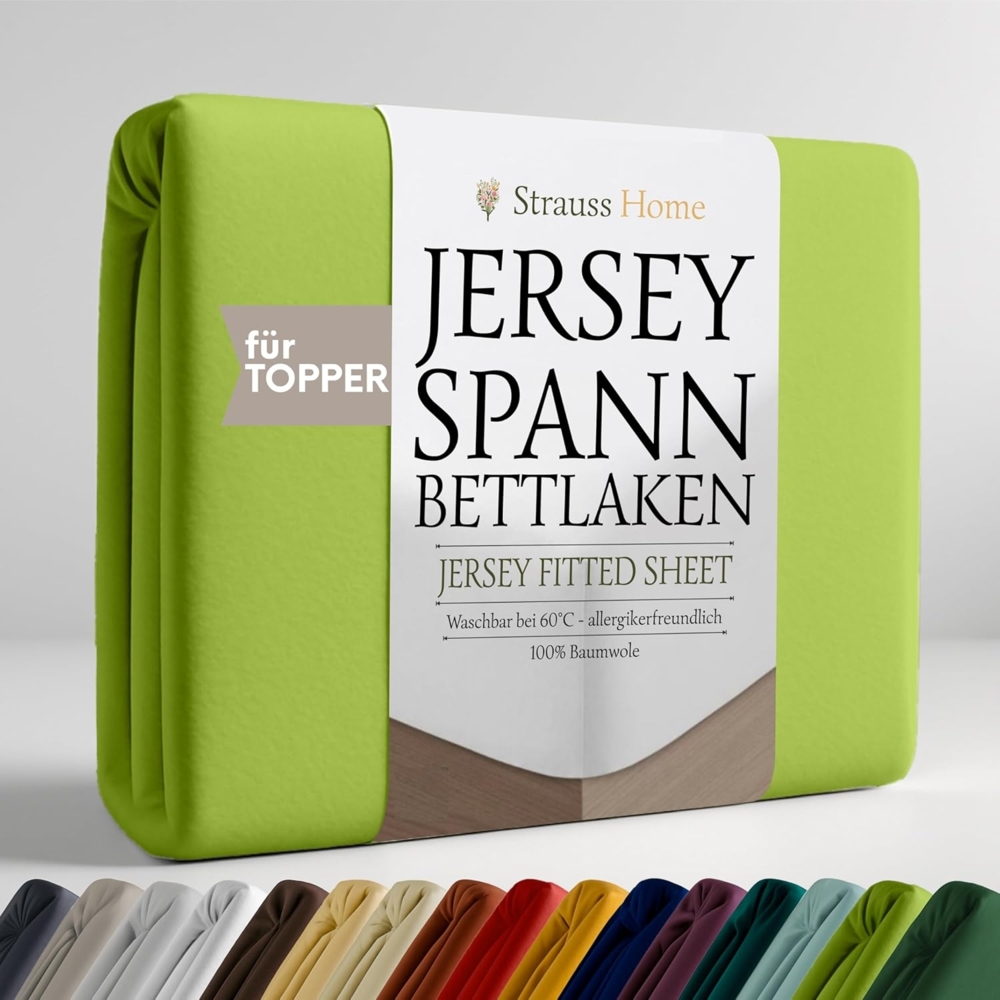 Strauss Home Spannbettlaken Premium Topper Spannbettlaken 150GSM für Matratzen-Topper 10cm Höhe, Gummizug: Rundumgummi, für Topper mit einer Höhe von 10cm, OEKO-TEX zertifiziert Bild 1
