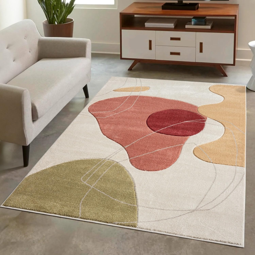 Carpet City Teppich BONITO7158, rechteckig, Höhe: 11 mm, Flachflor, Hochtief-Muster/ 3D-Effekt, Geo-Muster, für Wohnzimmer Bild 1