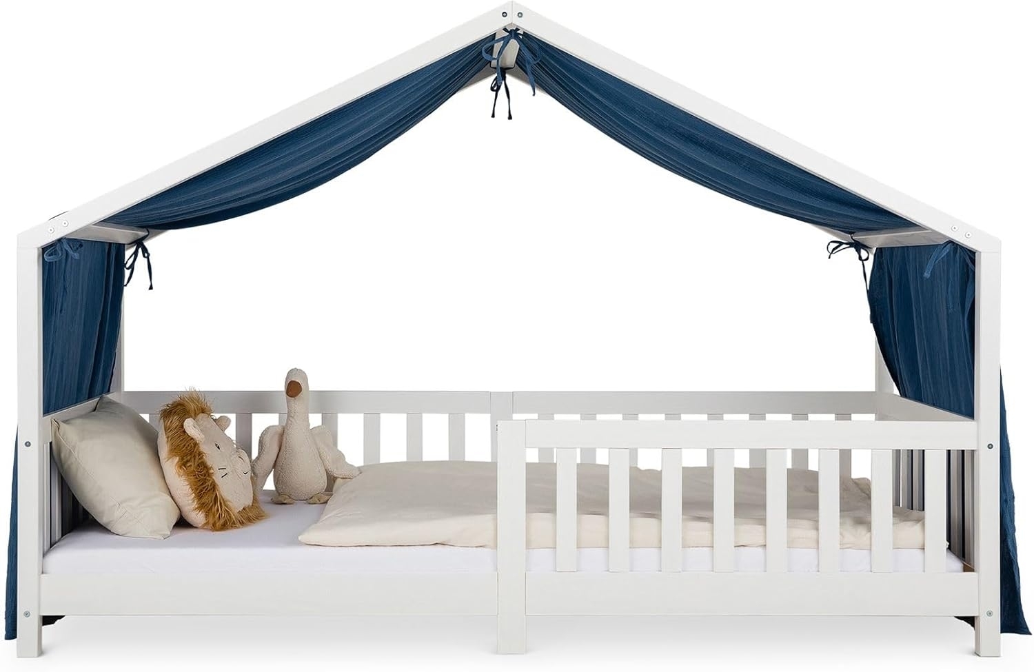 IDIMEX Betthimmel LIAN, Betthimmel Hausbett Deko, Musselin Baldachin aus 100% Baumwolle blau Bild 1