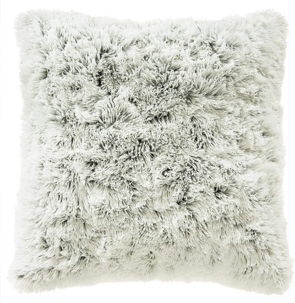 CelinaTex Dekokissen Shetland Deko Kissen Zierkissen Sofakissen Flokati 45x45cm creme/grau, flauschig,kuschelweich,weich,Wohnraumdekoration,waschbar,effektvoll Bild 1