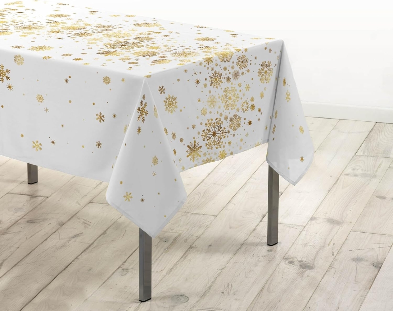 Douceur d'Intérieur, Tischdecke, rechteckig (150x240 cm), Sternbild, weiß/Gold, Polyester, Bedruckt metallic Bild 1