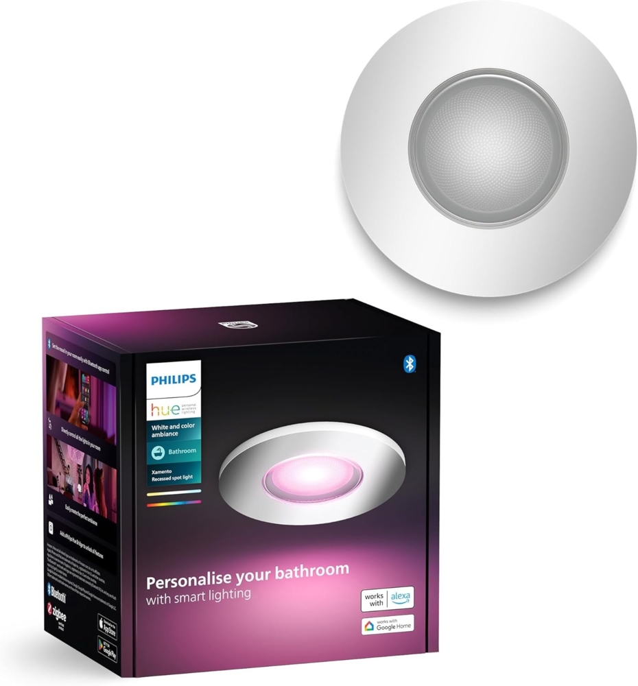 Philips Hue White&Col. Amb. Xamento Einbauspot silber 1x4.2W Bild 1