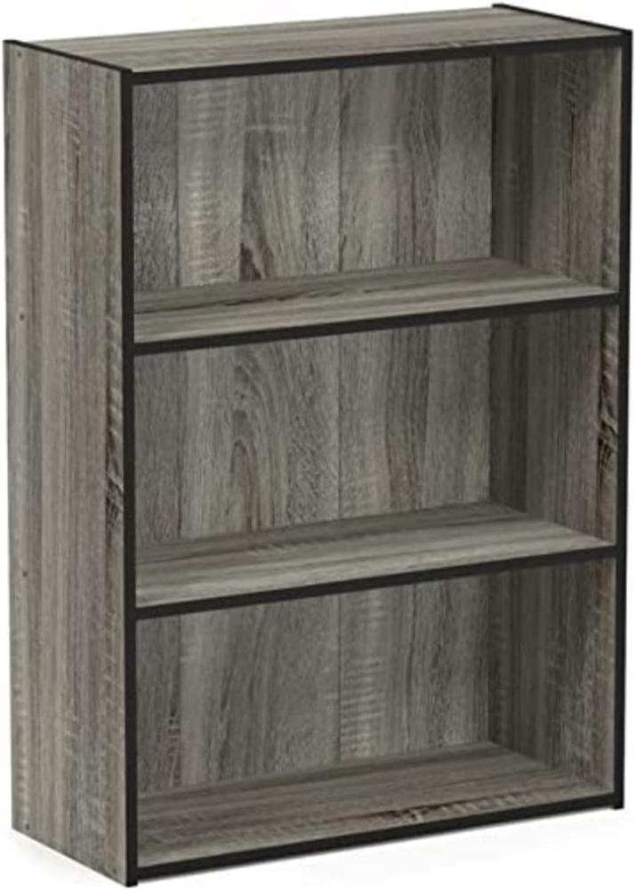 Furinno Pasir Bücherregal mit 3 Fächern, holz, Französisches Eichengrau, 24. 64 x 57. 66 x 80 cm Bild 1