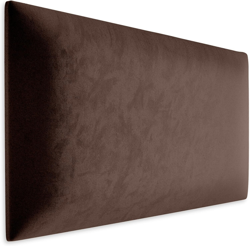 Muralo Samt Wandkissen Stoff Polsterpaneel Schlafzimmer Wohnzimmer Bett Wandpolster Bettkopfteil Lendekissen Modern Luxus Gepolstert Polster Paneel (Braun, 60x30 cm) Bild 1