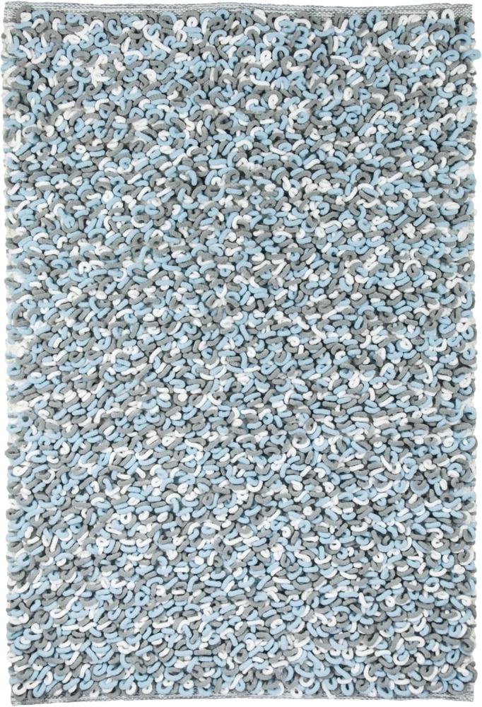 Kleine Wolke Badematte Sling, Höhe 20 mm, rutschhemmend beschichtet, fußbodenheizungsgeeignet, Baumwolle, Polyester, rechteckig, Badteppich, handgefertigt, 2 farbige Schlingenoptik Bild 1