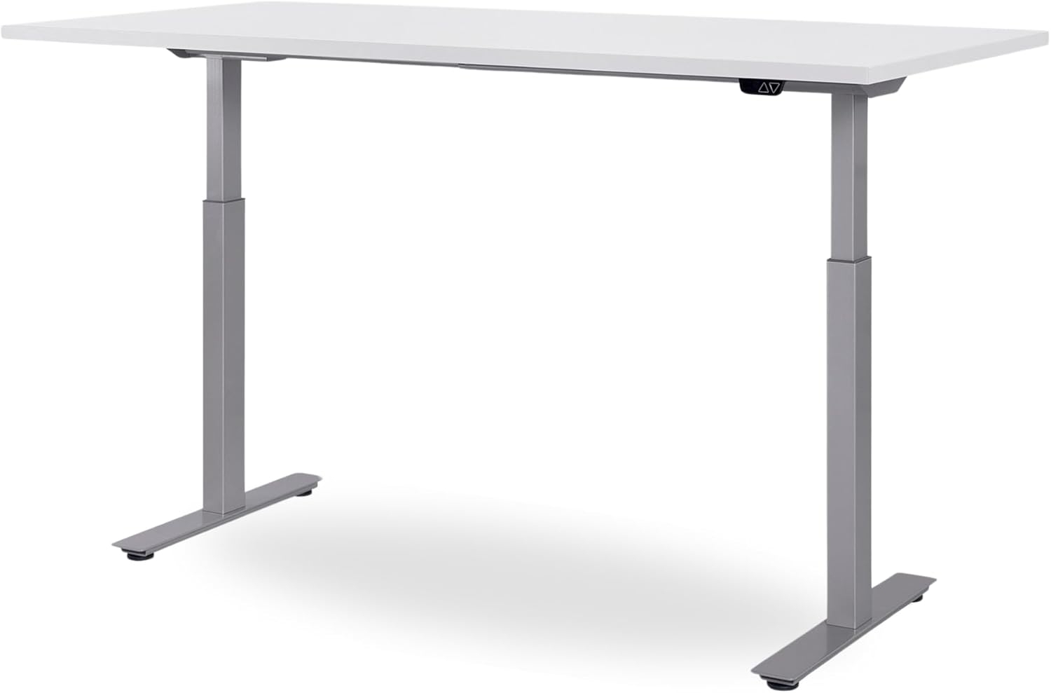 180 x 80 cm WRK21® SMART - Weiss Uni / Grau elektrisch höhenverstellbarer Schreibtisch Bild 1