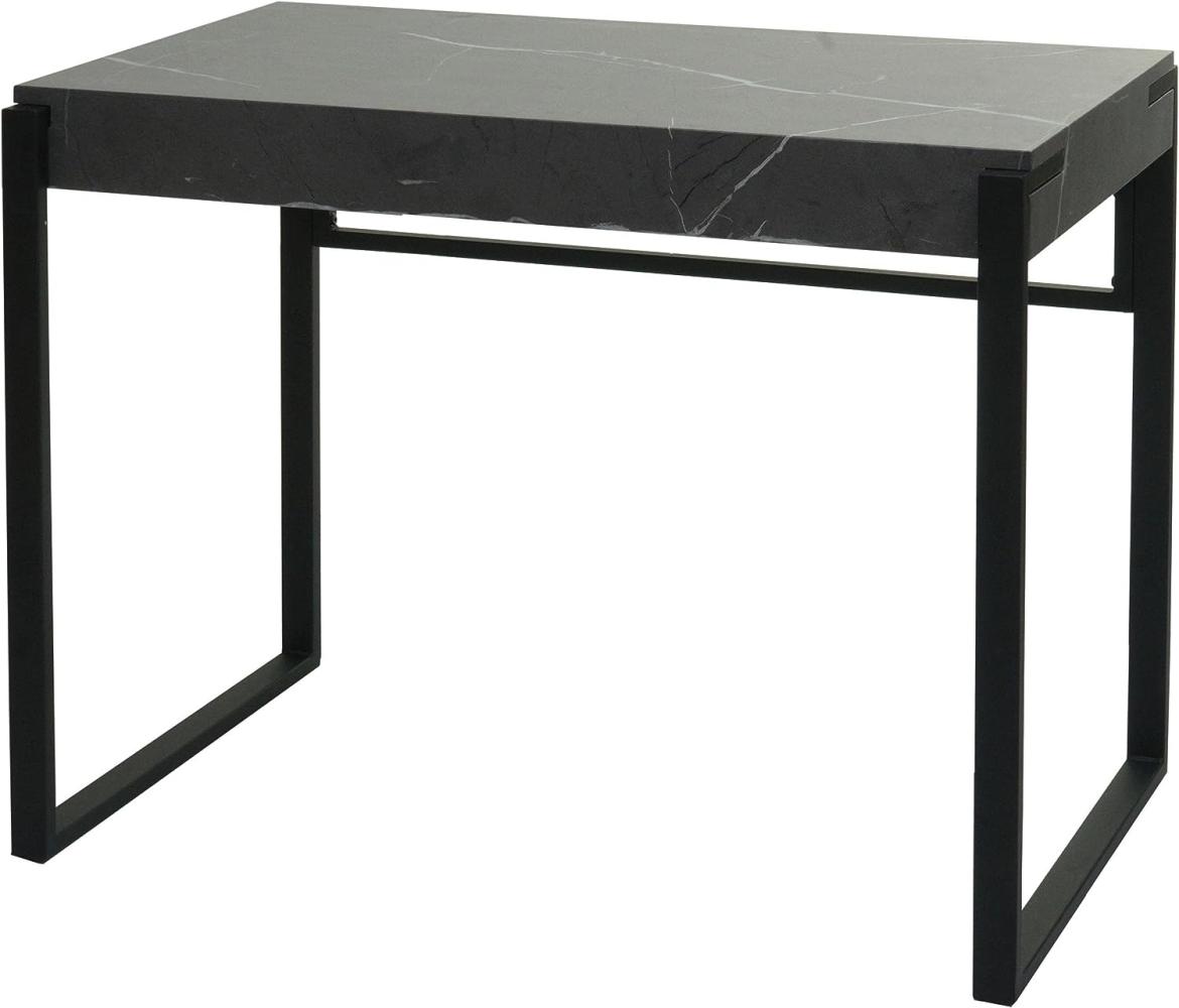 Konsolentisch HWC-L53, Telefontisch Arbeitstisch Beistelltisch Ablagetisch, Metall 80x100x54cm ~ Marmor-Optik grau Bild 1