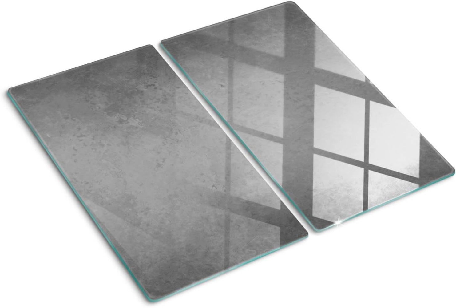 Tulup Schneidebrett Herdabdeckplatte Gehärtetes Glas Spritzschutz Kochplattenabdeckung, (2-St), Grau - Beton Bild 1