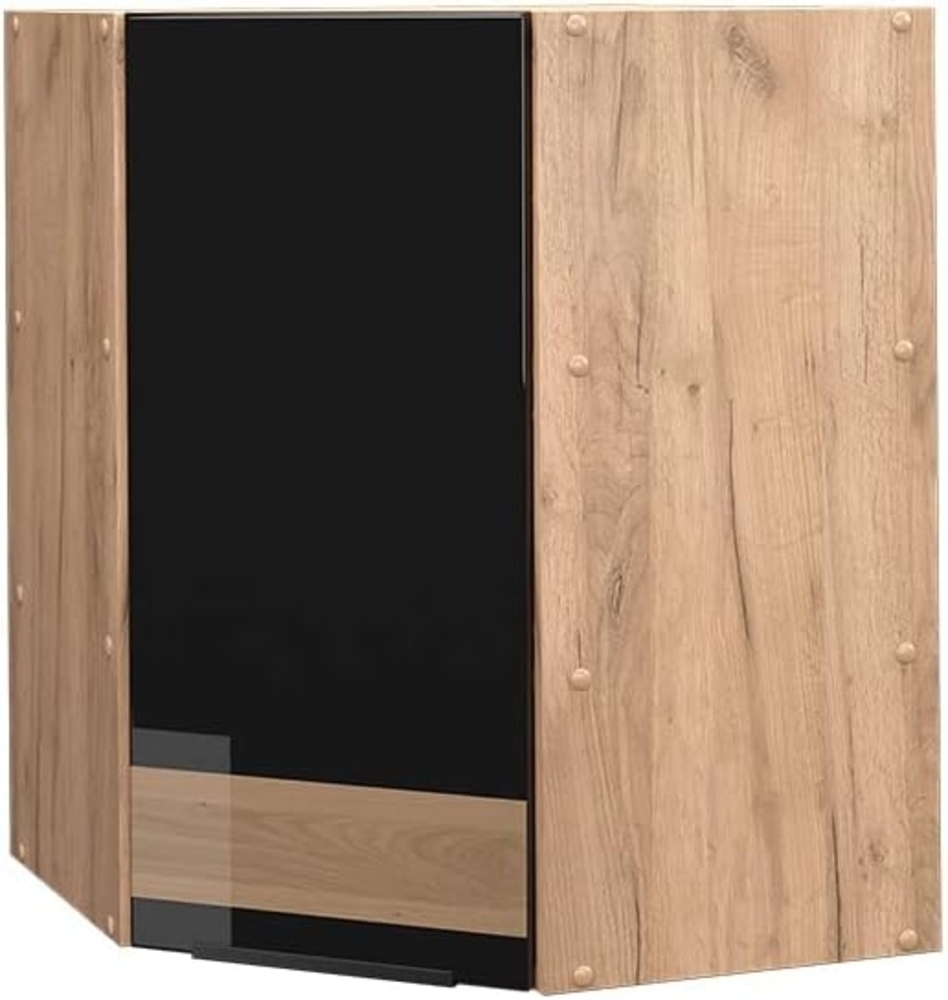 Eckhängeschrank Fame-Line Schwarz Eiche hochglanz 57 cm Vicco Bild 1