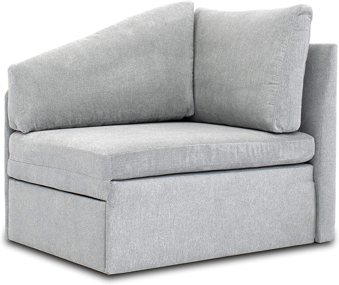 DOMO Collection Delta Sofa, Schlafsofa, Schlafsessel, Gästebett, tiny couch, Ecksessel, hellgrau, 116 x 81 x 83 cm Bild 1