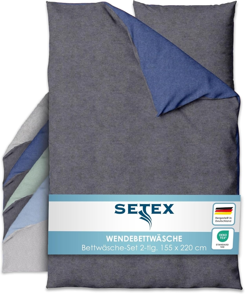 SETEX Wendebettwäsche Feinbiber, Biber, 2 teilig, mit Wendefunktion Bild 1