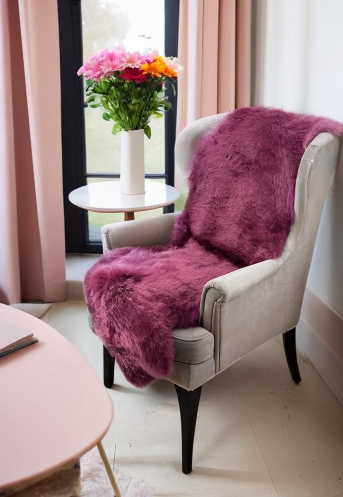 Lammfell Läufer 2 Felle zusammengenäht Flieder Bild 1