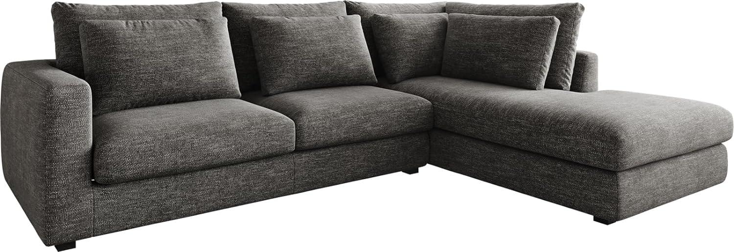 Ecksofa Isla 330x225 cm Chenille Anthrazit Ottomane rechts Bild 1