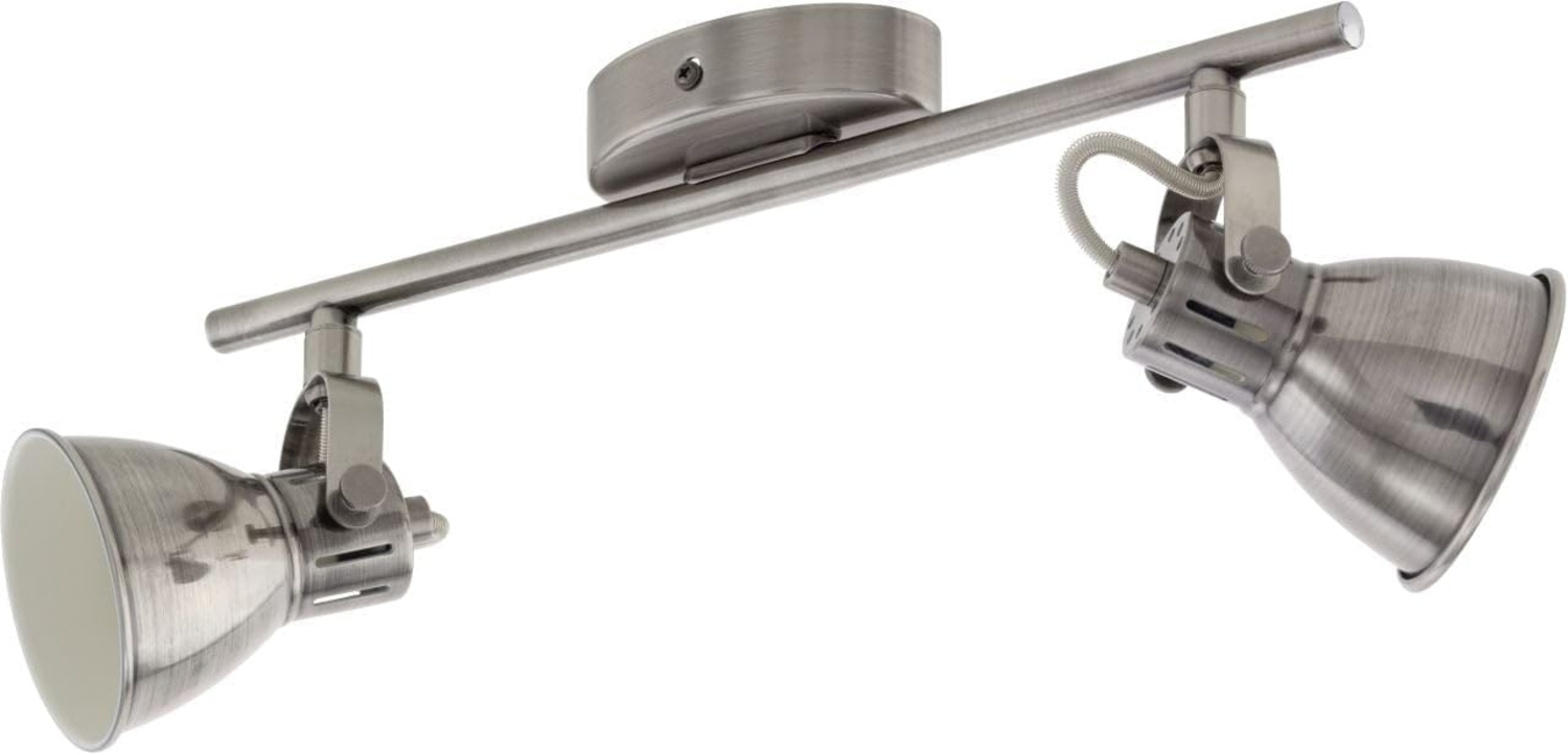 Eglo 96553 Spot SERAS GU10 2X3W L:37cm B:6,5cm Stahl nickel-antik, creme Bild 1
