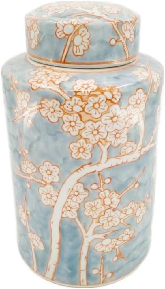 Vase DKD Home Decor Porzellan Blau Orange 18 x 18 x 30 cm Orientalisch Bild 1