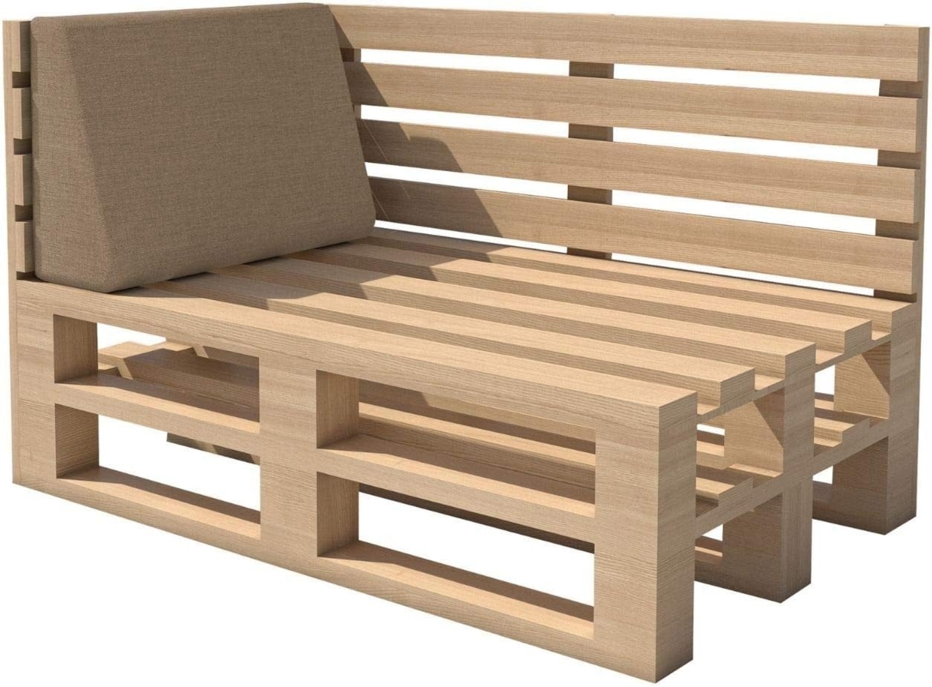 chilly pilley Palettenkissen Gartenkissen Palettenauflage Palettenpolster Indoor Outdoor Waschbar Abnehmbar Sitzkissen Rückenkissen (Seitenkissen 60 x 40 x 10/20, Cappuccino) Bild 1