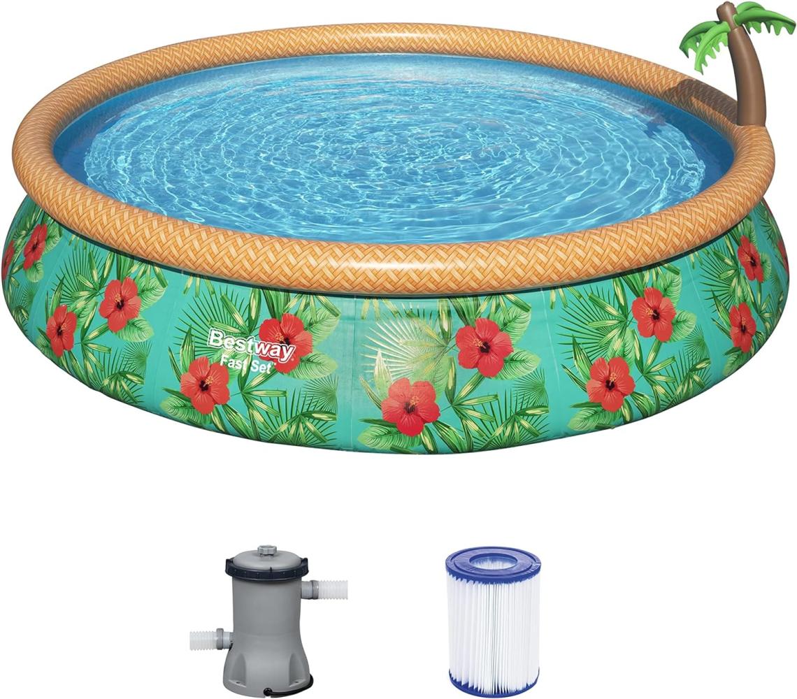 Bestway Fast Set Aufblasbares Pool-Set Paradise Palms 457x84 cm 92846 Bild 1