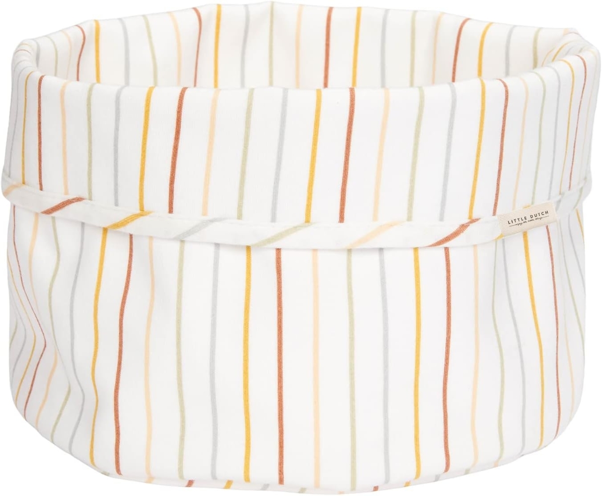 Little Dutch Vintage Sunny Stripes Kommodenkörbchen Rund Weiß off white Bild 1