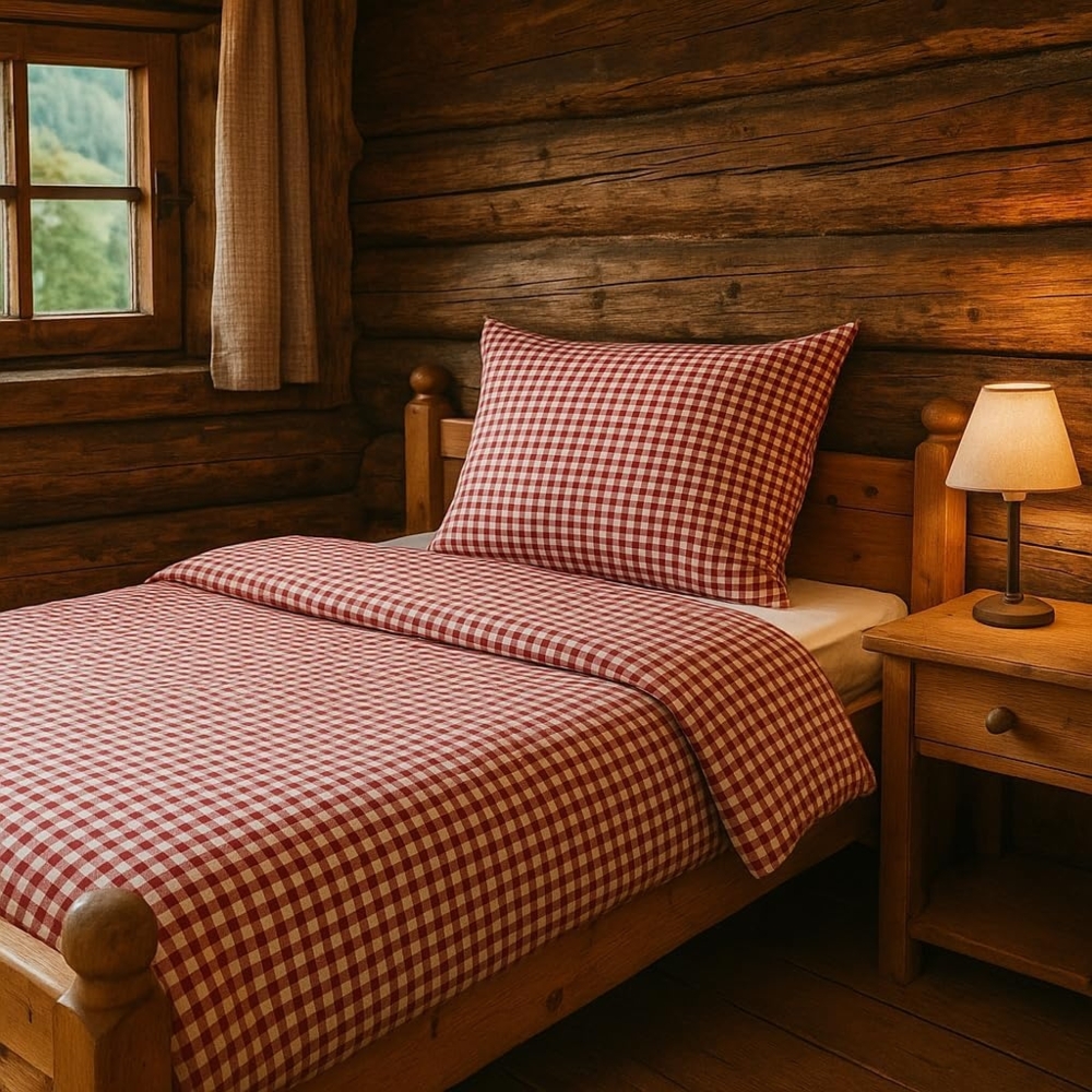 texpot Bettwäsche Landhaus Karo Bauernkaro Reißverschluss 100% Baumwolle, mit Reißverschluss Bild 1