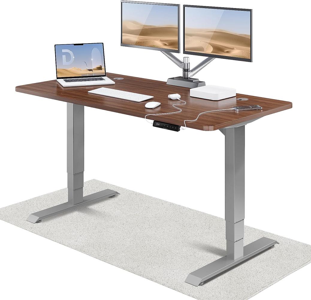 Höhenverstellbarer Schreibtisch (160 x 80 cm) - Schreibtisch Höhenverstellbar Elektrisch mit Flüsterleisem Dual-Motor & Touchscreen - Hohe Tragfähigkeit - Stehtisch von Desktronic Bild 1