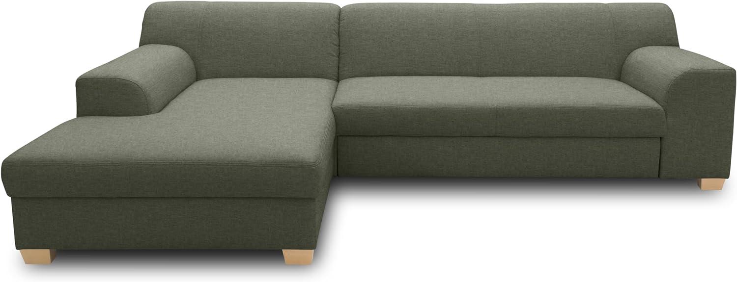 DOMO Collection Ecksofa Tinos, Sofa in L-Form, Eckcouch, Couch Ecke, L-Sofa, 273 x 157 cm in grün Bild 1