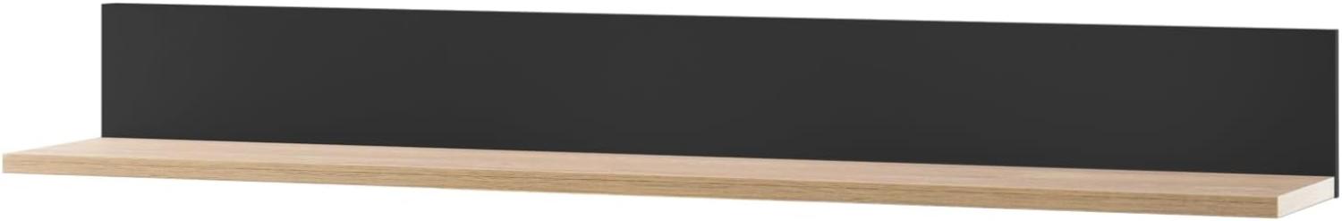 Wandboard Savanna in schwarz und Eiche 140 x 17 cm Bild 1