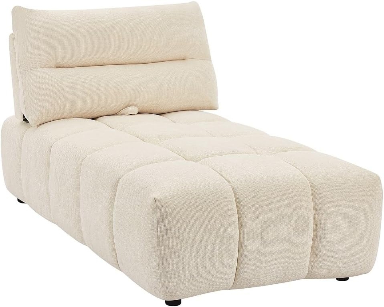 Vente-unique - Recamiere mit verstellbarer Rückenlehne - Strukturstoff - Beige - APOLIU Bild 1